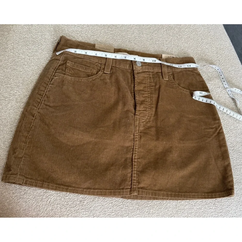Levi's Icon Skirt Corduroy Brown A Line Button Fly Mini Juniors Size 26